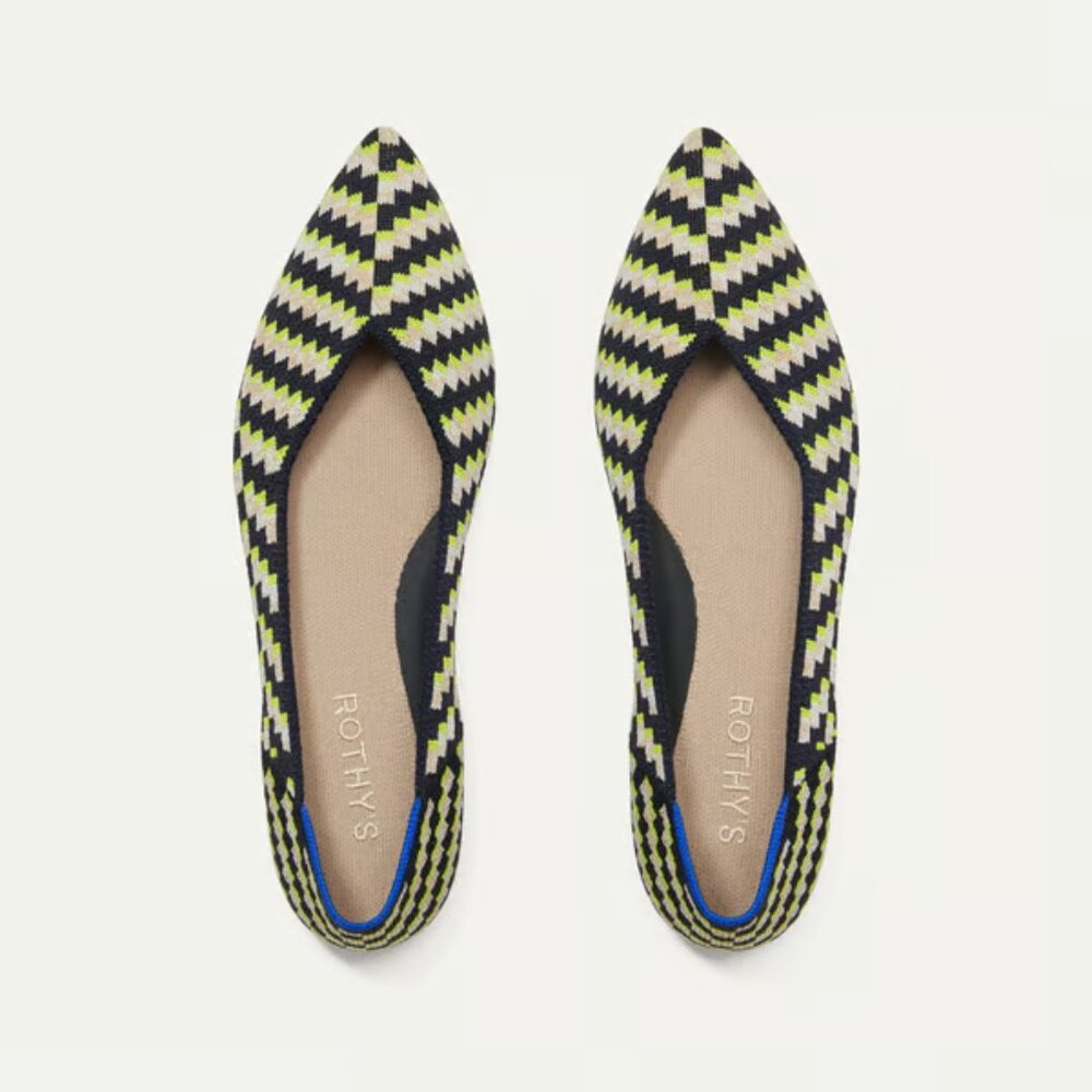 Rothy's The Point II Flats - Neon Nights - Size 9 - EUC